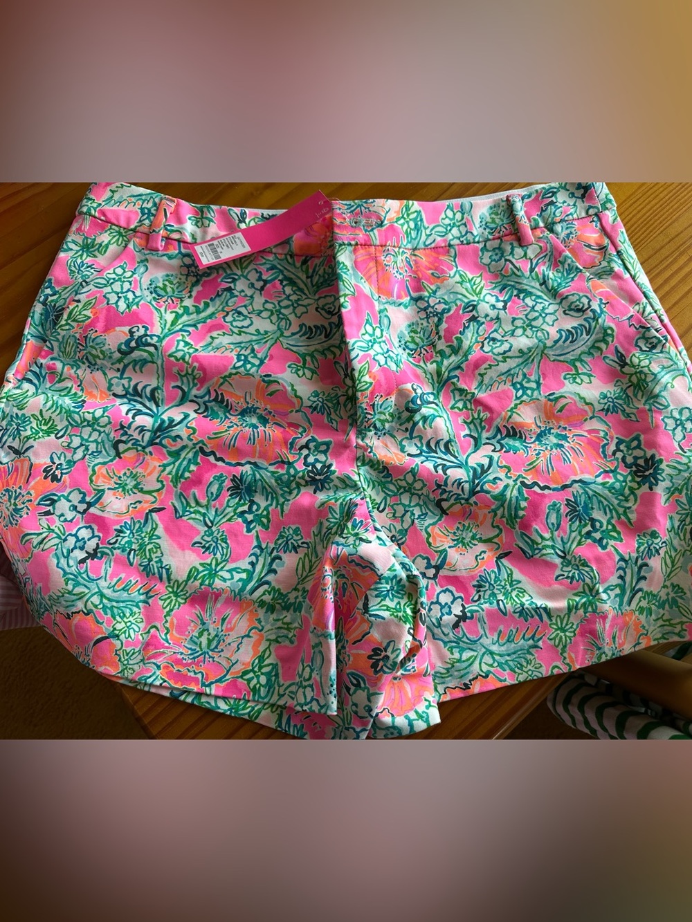 Lilly Pulitzer Pink Floral Print Women's Bermuda Shorts